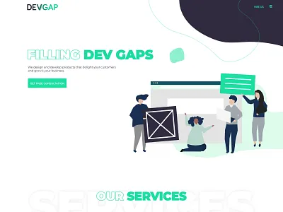 DevGap's new website app branding front end design ux ui