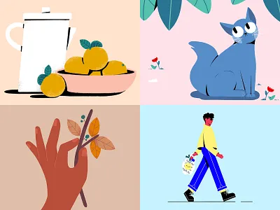 year in review 2018 2d aftereffects animation branding design graphicdesign illustration logo motiondesign motiongraphics plants ui vector women