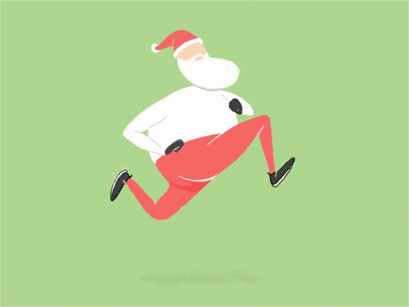 Santa's Fun Run animation cel animation character character animation christmas handdrawn illustration photoshop photoshop animation rough animator run cycle santa