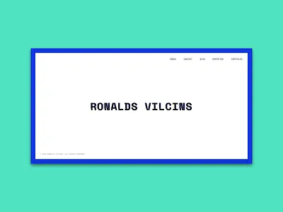 Ronalds Vilcins glitch personal space mono website