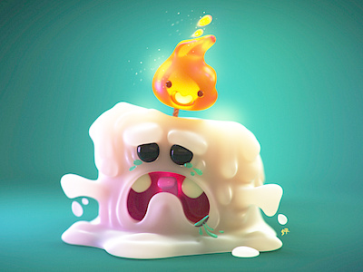 Candle candle characterdesign cinema 4d cool cute design fire friends illustration maxon photoshop zbrush