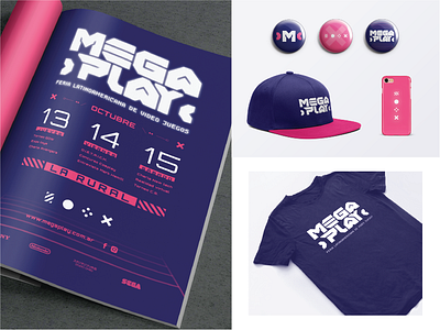 Megaplay - Latin American videogame fair design advertising brand branding caps design diseño de logotipo diseño gráfico evento efímero game graphic design logo magazine marca merchandising phone cover t shirt uba vector videogame videojuegos