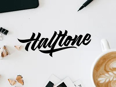 Halftone - Logo Sketch branding calligraphy clothing design font free hand lettering identity lettering logo logotype mark packaging script sketch sketches streetwear type typo typography