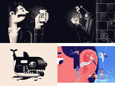 2018 Top Shots character editorial illustration