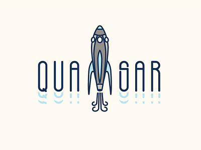 Day 01 - Logo Design Challenge: Rocketship Logo daily art daily logo challenge dailylogochallenge logo a day logodesign logodesigner moonbeardesignstudios quasar retrologos rocketship space logos spacelogos