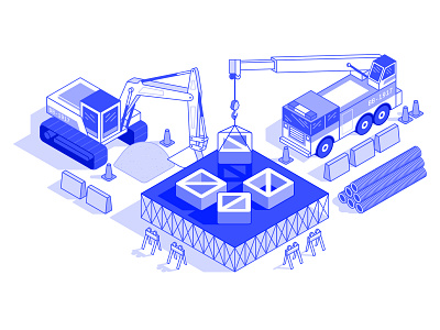 Building a Brand construction illustration vector