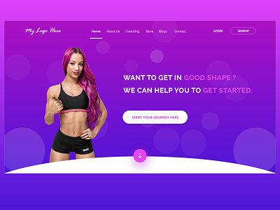 Fitness Landing Page - Header Section adobexd branding fitness typography ui web