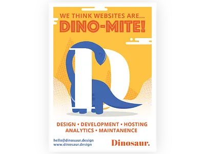 Dinosaur Flyer art brand branding character design flat identity illustration illustrator lettering logo minimal typography vector web web ad web desgin web development website