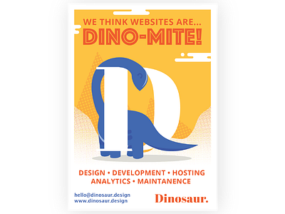 Dinosaur Flyer art brand branding character design flat identity illustration illustrator lettering logo minimal typography vector web web ad web desgin web development website