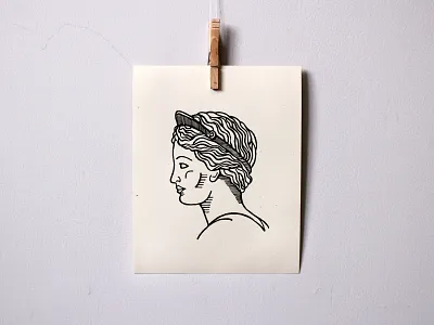 Roman Sculpture Print artwork design drawing etsy hand printed handmade illustration line art linocut postmarked venus roman sculpture