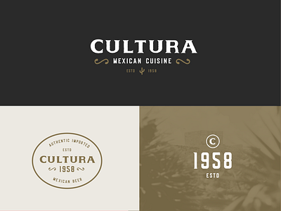 Cultura branding cuisine logo mexican restaurant typography vintage