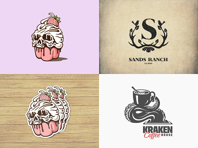 2018 bird coffee cupcake deer horn kraken octopus ranch s letter skull sticker sugar sweets