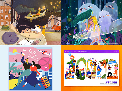 My top 4 in 2018 illustration，flat