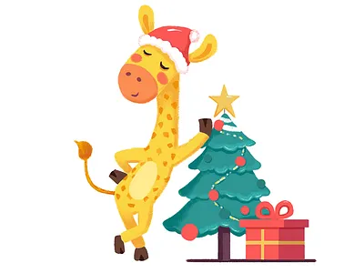 miracle garden_giraffe_7 animal design gift giraffe illustration merrychristmas tree