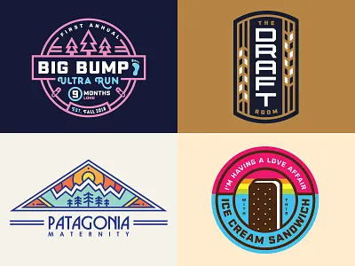 2018 baby badge beer brewery design logo maternity outdoors patch retro thick lines top4