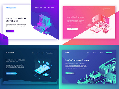 My #Top4Shots from 2018 gradient color illustration isometric design top4shots ui ux designer