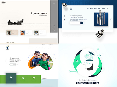 2018 2018 trends artificial intelligence blue brain creative demo design green illustration logo typography ui ux vector webpage website white