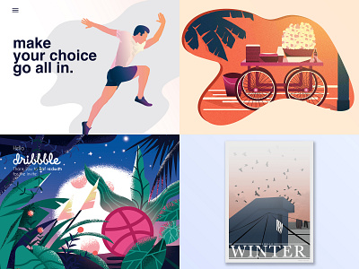 Top 4 Shots -Dribbble Review 2018 2018 dribbble illustration top 4 shots