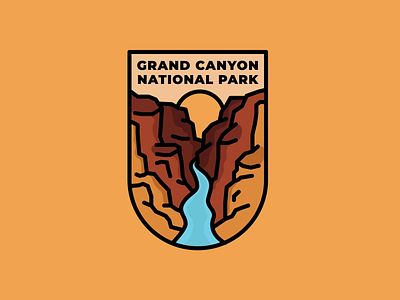 Grand Canyon National Park Emblem badge camping emblem grand canyon landscape illustration national park nature illustration outdoor badge outdoors seal