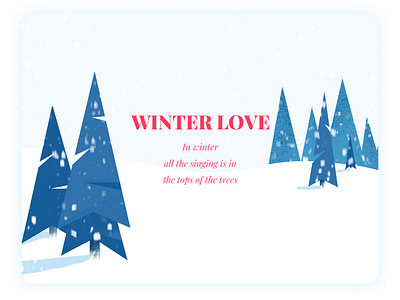 Winter Love design illustration snow trees winter