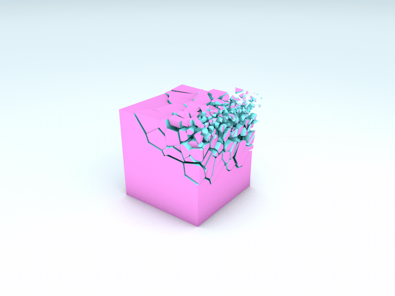 broken cube 3d animation broken c4d cube gif