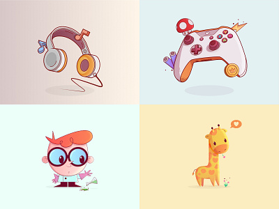 My Top 4 in 2018 cartoon character design dribbble flat gradient illustration top4shots vector