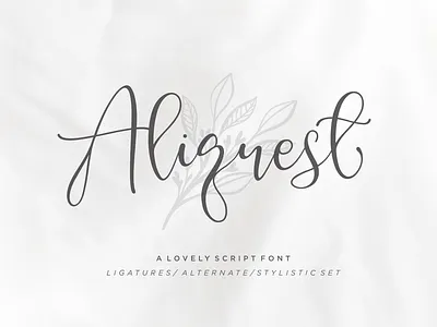 Aliquest Script Font branding brush font business classic elegant exclusive fashion feminime font letterring signature