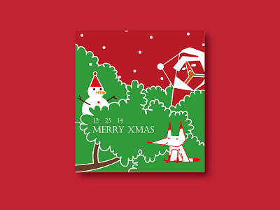 2014 Xmas Card design graphic illustration xmas card xmas tree
