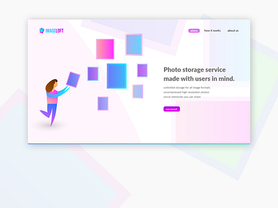 Image Loft photo cloud storage first screen design concept adobe xd bakhtiyarhmalik design illustration photo ui ux design