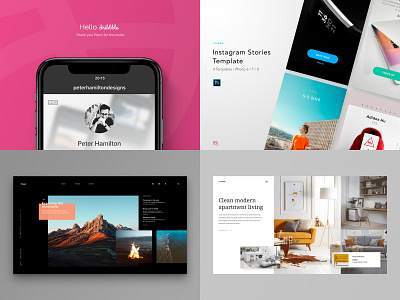 My 2018 (6 months) on Dribbble 2018 dribbble hellodribble instagram interior design landing page minimal review template top4shots ui unsplash ux website