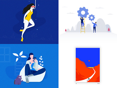 Best of 2018 2018 design girl illustration man minimalist mobile ui uiux water website