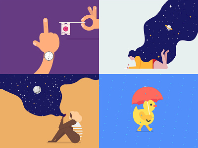 TOP4SHOT 2018 2018 2d ae after effects animation character flat gif illustration loop motion motion graphics space stars vector walk cycle