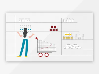 Supermarket Illustration Design for Hitachi hitachi illustration shopping shopping cart store supermarket