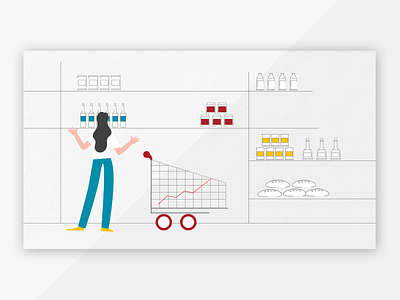 Supermarket Illustration Design for Hitachi hitachi illustration shopping shopping cart store supermarket