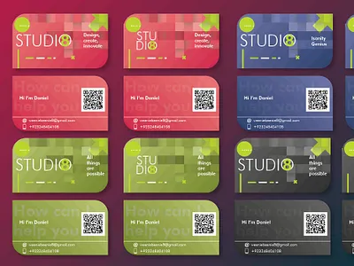 Studio 8 Card Examples design personal branding