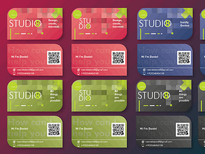 Studio 8 Card Examples design personal branding