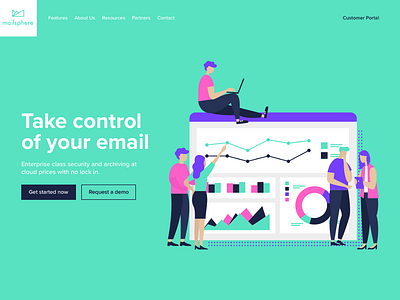 Mailsphere | Web Design brand identity branding design illustration website