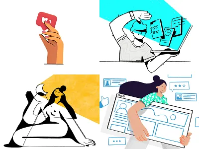 Top 4 of 2018 2d charachter custom darkcube design digitalart draw drawing drawing facebook hand illustration iphone landing page man mobile pattern ui vector web woman