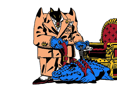 Cat Lord and croc crocodile danilo mancini death death and rebirth gentleman hand lettering handmade hell illustration lord of the rings old school reptile retro sailor danny style throne vintage vintage style vintage tattoo