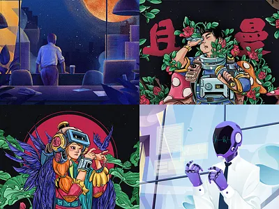 Top 4 shots from 2018 android art boy color design dribbble illustration illustrations ui ux