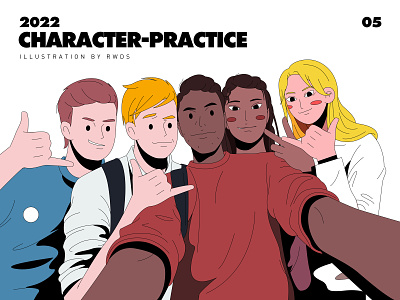 Character Design avatar boy design girl illustration portrait team teamwork vector
