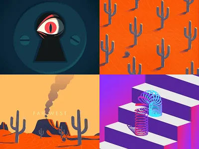 2018 - My Top 4 after effects animation bounce c4d cinema 4d gif grain illustration loop motion design motion graphics texture