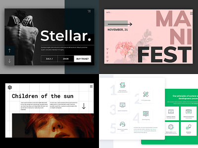 2018 top 4 black bold typography design geometric grid minimalistic top4shots typography ui ux web website