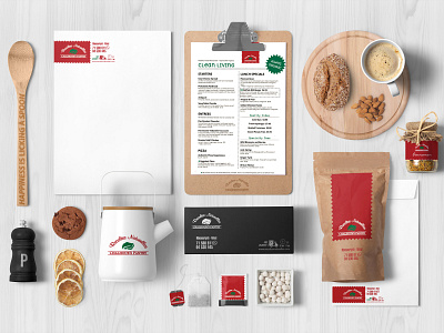 Recoltes Naturelles Branding art bio brand branding clean concept creative design food food and beverage green identity logo design menu menu design natural print red restaurant restaurant branding