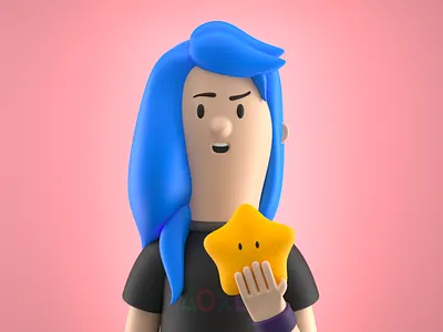 Gamer girl 3d c4d exploration gamer girl