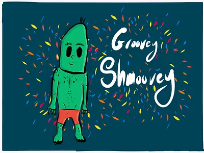 Groovey Shmoovey Zombey freestyle hand drawing hand drawn illustrator draw ipad