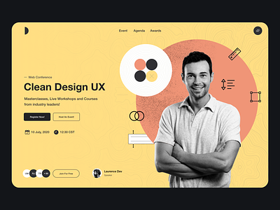 Web UI banner clean event feature header hero link menu online education product design ui ui ux user experience ux web ui website website design