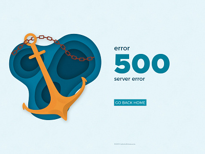 Error Page variation 2 anchor blue error 500 sea