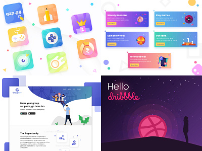 My 2018 Review dribbble best shot dribbble review dribbble2018 gradients illustrations ui illustration