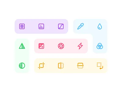 Jollycons - Image Editing Icon Set colors icons iconset image editing outline photo editing vector